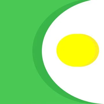 Vector abstract rectangular arc-shaped green background and yellow circle. Stock Illustration