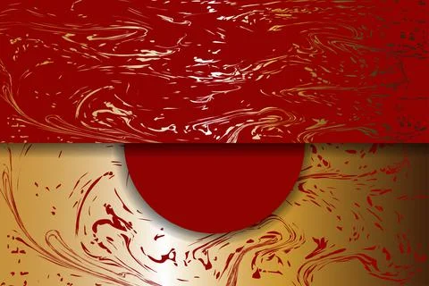 Vector. Abstract red and gold background. Marble texture. Liquid art paint. 스톡 일러스트