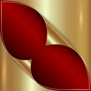 Vector abstract red and golden metallic background Stock Illustration