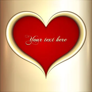 Vector abstract  red and golden heart Stock Illustration