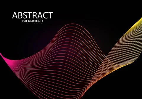 Vector abstract Red and yellow colored line art background Illustrazione stock