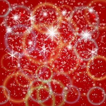 Vector abstract red background with bokeh and particles Stock Illustration