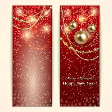 Vector abstract red  Christmas and New Year Greeting or Invitation Stock Illustration