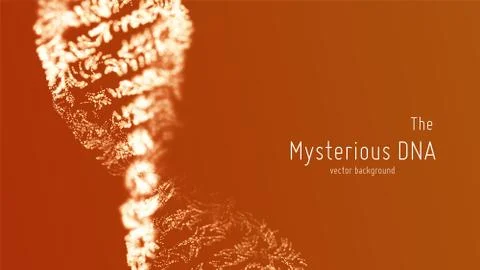 Vector abstract red DNA double helix illustration with shallow depth of field Stock Illustration