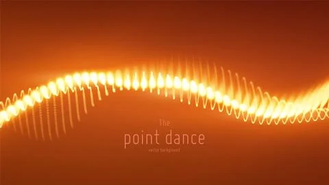 Vector abstract red particle wave, points array, shallow depth of field Stock Illustration