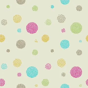 Vector Abstract retro  seamless with circl Stock Illustration