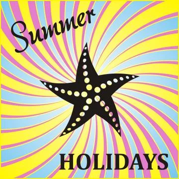 Vector abstract retro summer holidays card with starfish イラスト素材