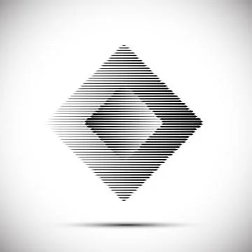 Vector abstract rhombus logo made of lines. 스톡 일러스트