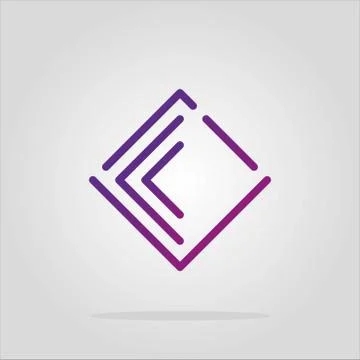 Vector abstract romb logo elements collection. Material design, flat, line-ar Stock Illustration