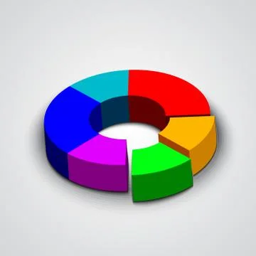 Vector abstract round 3d business pie chart Stock Illustration