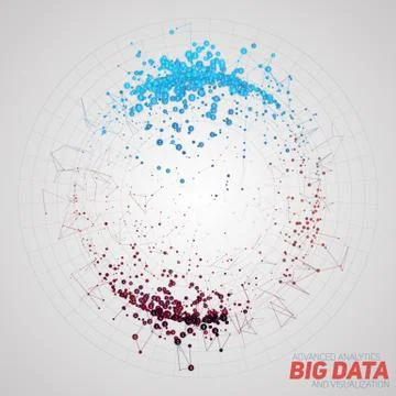 Vector abstract round big data visualization. Futuristic infographics design. 库存插图