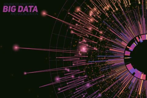 Vector abstract round big data visualization. Futuristic infographics design. Stock Illustration