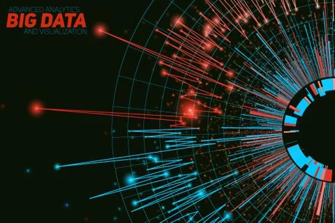 Vector abstract round big data visualization. Futuristic infographics design. 库存插图