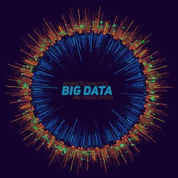 Vector abstract round big data visualization. Futuristic infographics design. イラスト素材