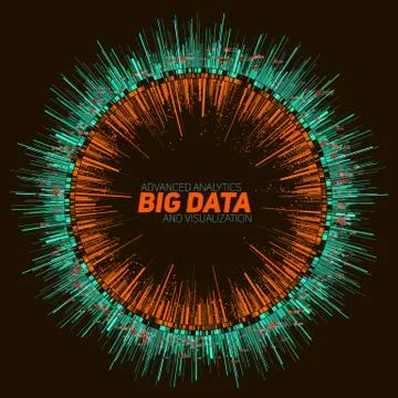 Vector abstract round big data visualization. Futuristic infographics design. Stockillustratie