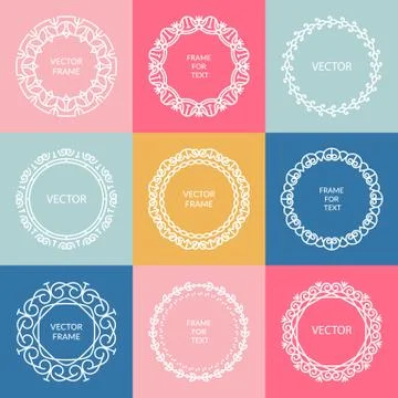 Vector abstract round frame design templates Stock Illustration
