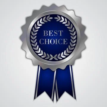 Vector abstract round golden badge with ribbon and wreath Stock Illustration
