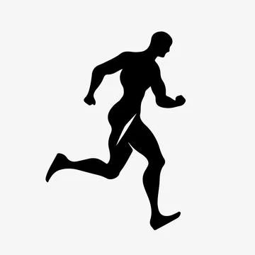 Vector abstract runner and personal trainer. Stock Illustration