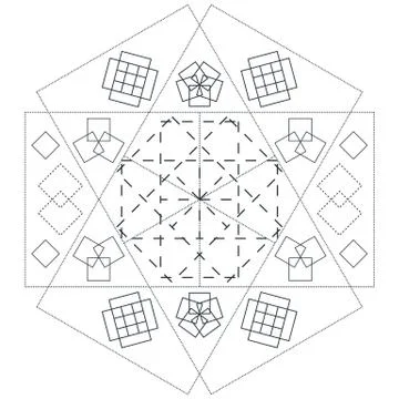 Vector abstract sacred geometry decoration. Stock Illustration