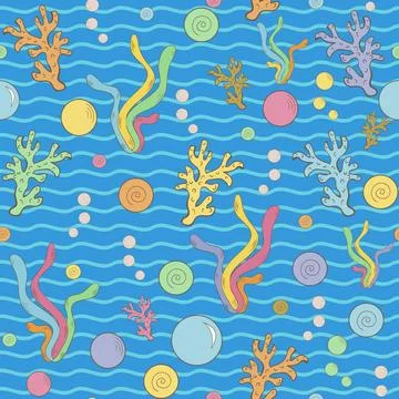 Vector abstract sea algae pattern Vector abstract sea algae pattern.Vector... Foto stock