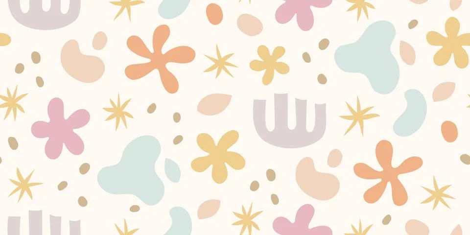 Vector abstract seamless baby pattern in Scandinavian style. Abstract organ.. Illustrazione stock