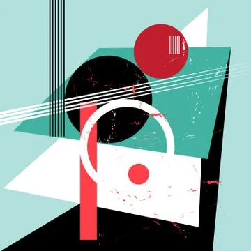 Vector abstract seamless background of geometric colored objects Stock Illustration