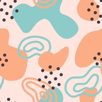 Vector abstract seamless background with spots, dots and lines. Great for paper Stock Illustration