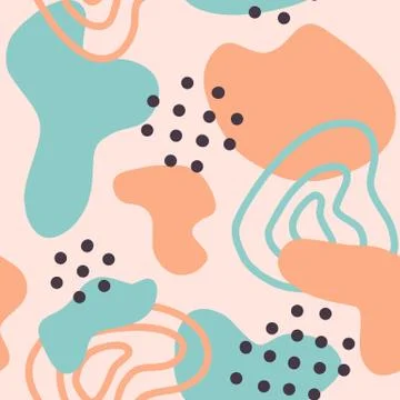 Vector abstract seamless background with spots, dots and lines. Great for paper Stock Illustration