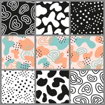 Vector abstract seamless background with spots, dots and lines. Great for paper Stock Illustration