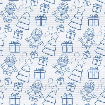 Vector abstract seamless Christmas pattern Stock Illustration
