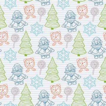 Vector abstract seamless Christmas pattern Stock Illustration