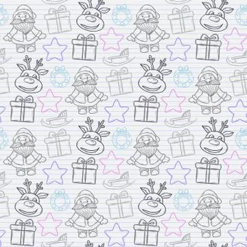 Vector abstract seamless Christmas pattern Stock Illustration