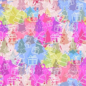 Vector abstract seamless Christmas pattern Stock Illustration