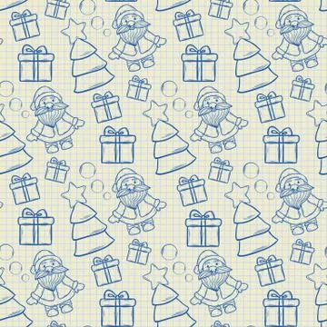 Vector abstract seamless Christmas pattern Stock Illustration