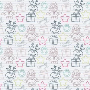 Vector abstract seamless Christmas pattern Stock Illustration