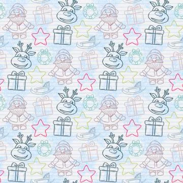 Vector abstract seamless Christmas pattern Illustrazione stock