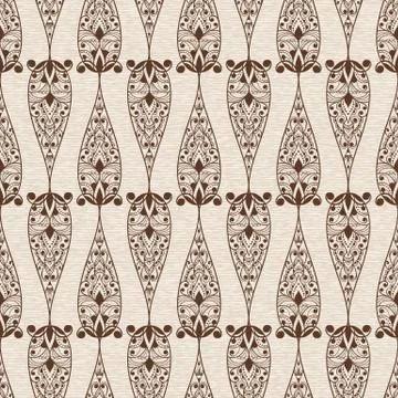 Vector abstract seamless  ethnic  floral pattern Stock Illustration