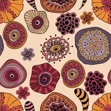 Vector abstract seamless  floral composition Illustrazione stock