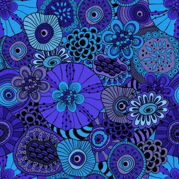 Vector abstract seamless  floral composition Illustrazione stock