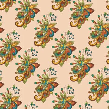 Vector abstract seamless  floral composition Stock Illustration