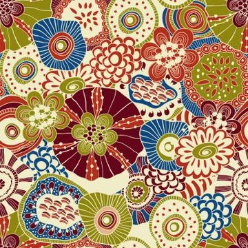 Vector abstract seamless  floral composition Stock Illustration