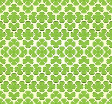 Vector abstract seamless green  trefoil pattern Stock Illustration