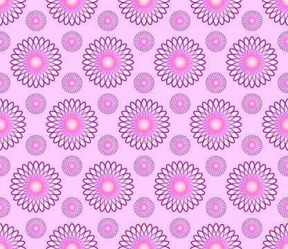 Vector abstract seamless pattern background with pink  flowers Stock Illustration