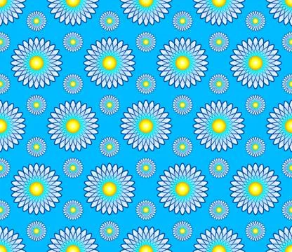 Vector abstract seamless pattern background with e flowers Stock Illustration