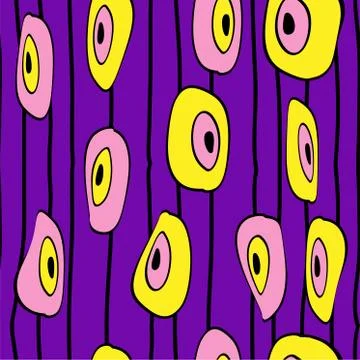 Vector abstract seamless pattern background with pink and yellow circles Illustrazione stock