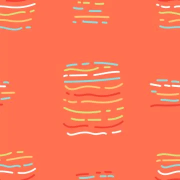 Vector abstract seamless pattern. brush strokes. Red green yellow hand drawn  Illustrazione stock