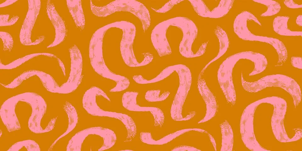 Vector abstract seamless pattern of brush stroke in retro style. Retro abst.. Stockillustratie