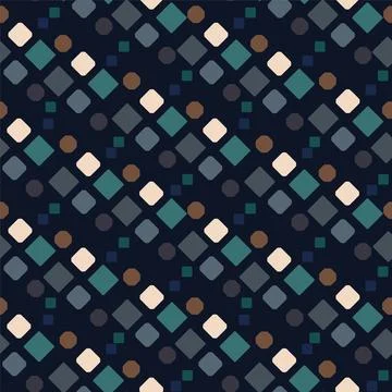 Vector abstract seamless pattern with chaotic square shapes Stock Illustration