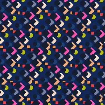 Vector abstract seamless pattern with chaotic square shapes イラスト素材