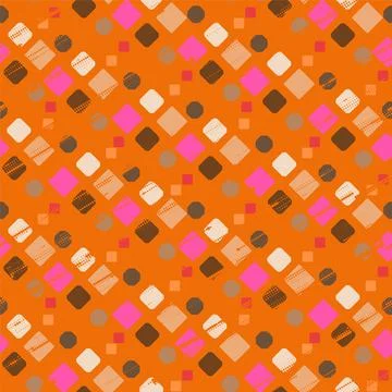 Vector abstract seamless pattern with chaotic square shapes イラスト素材